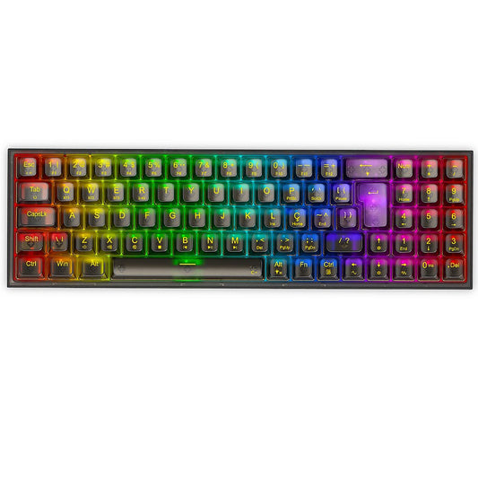 Teclado Sem Fio Mecânico Pollux Pro 78 Teclas Crystal