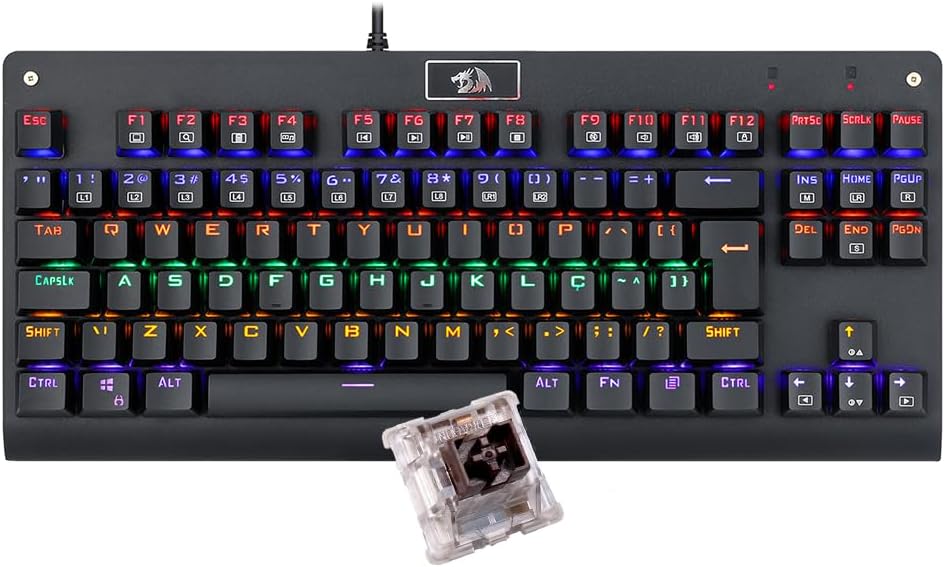 Teclado Mecânico Dark Avenger Switch Marrom/Azul K568R