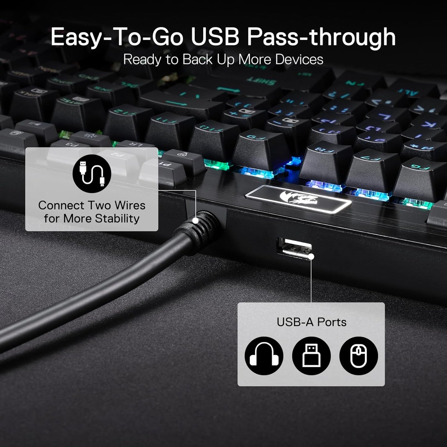 Teclado Mecânico Gamer Yama RGB Switch Outemu Purple ANSI K550