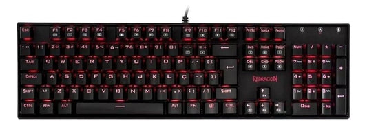 Teclado Gamer Mitra K551 Switch Outemu Blue LED Vermelho