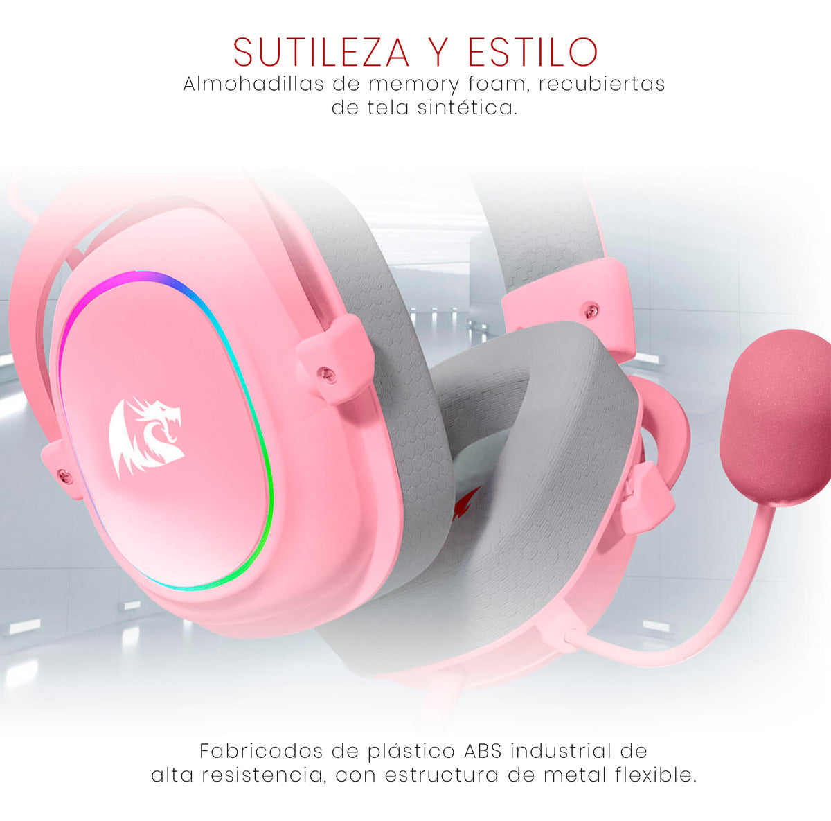 Headset Gamer Zeus X Branco/Rosa RGB H510-RGB