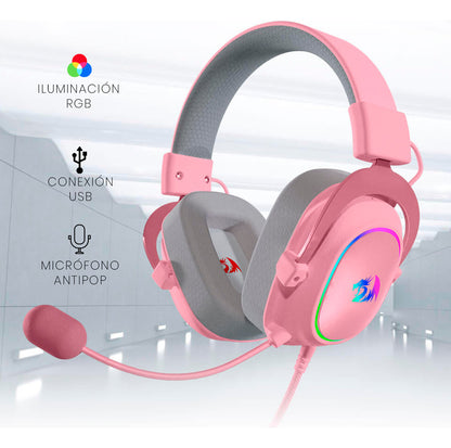 Headset Gamer Zeus X Branco/Rosa RGB H510-RGB