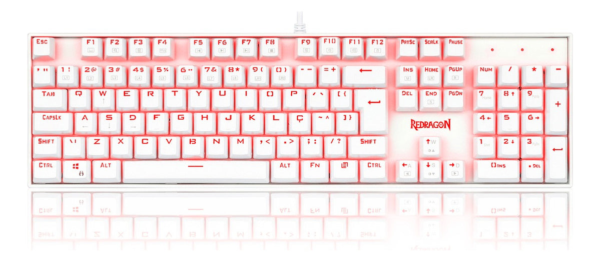 Teclado Mitra Lunar Led Vermelho White Switch Azul K551